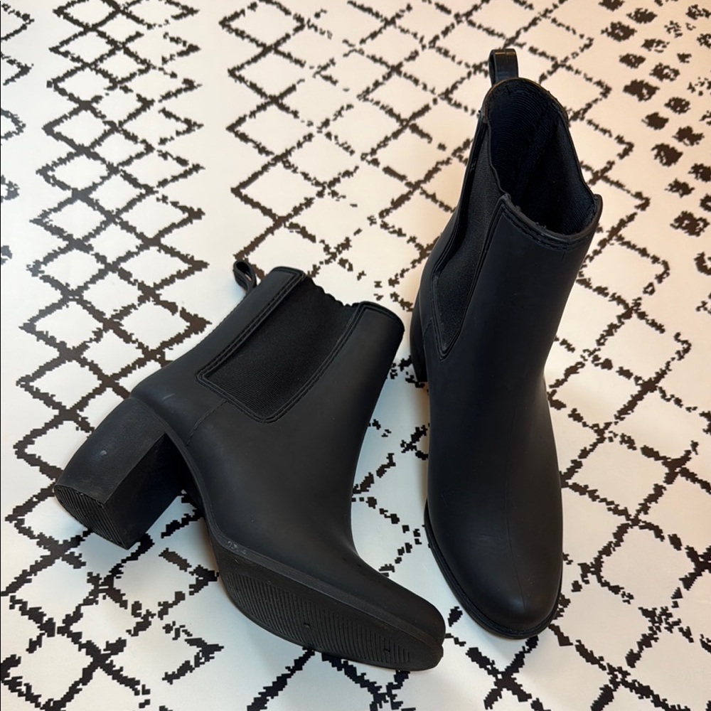 Jeffrey Campbell Black Chelsea Heeled Boots